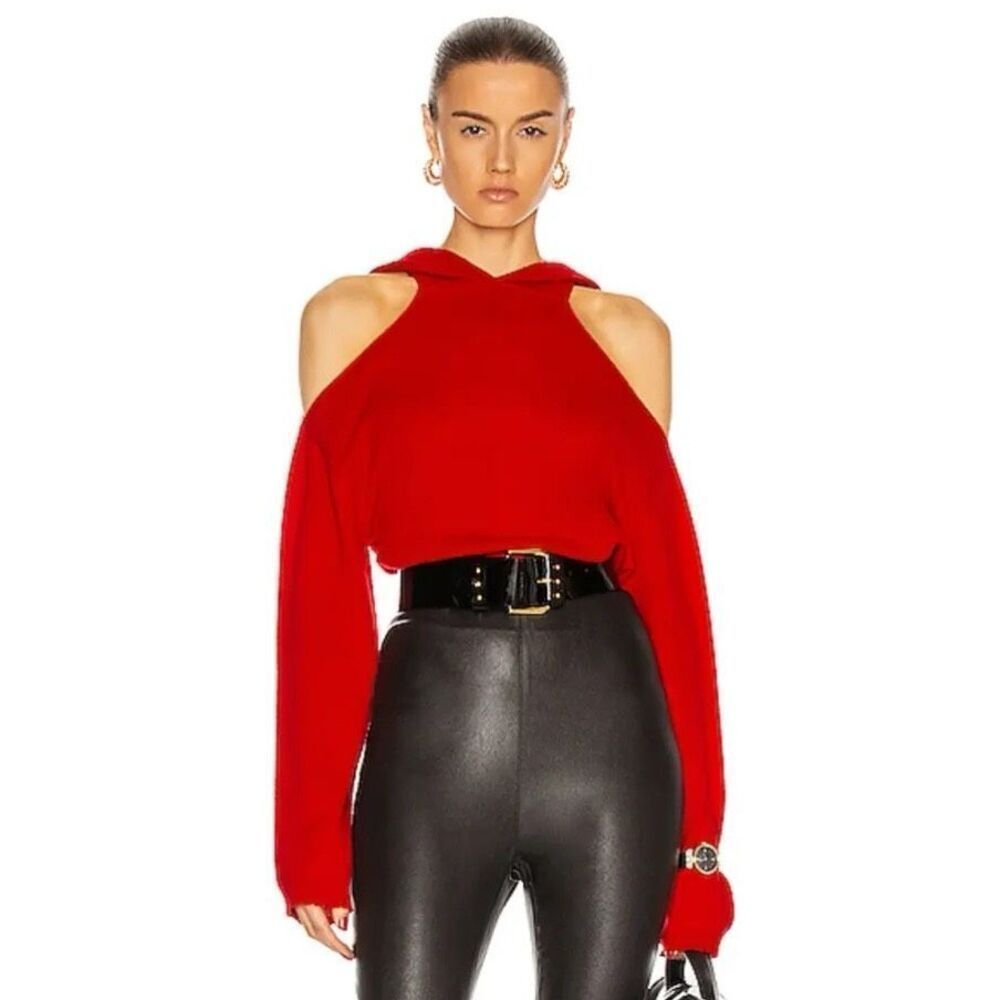 RTA Juno 100% Cashmere Hoodie - Red - Size Small